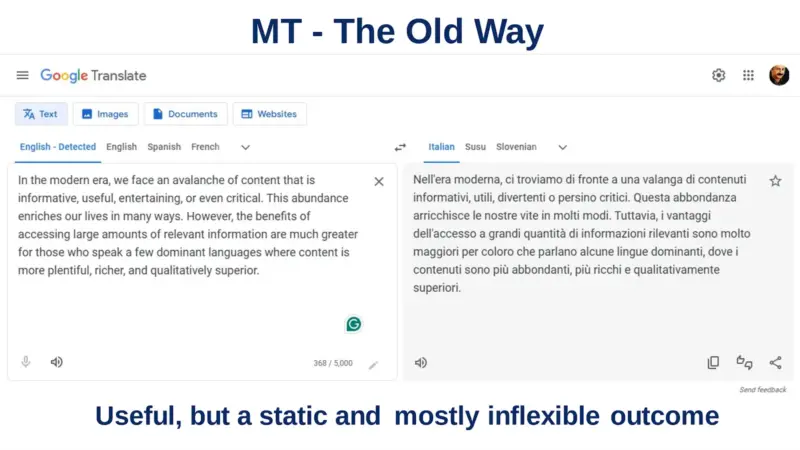 MT, the old way | Lara Translate