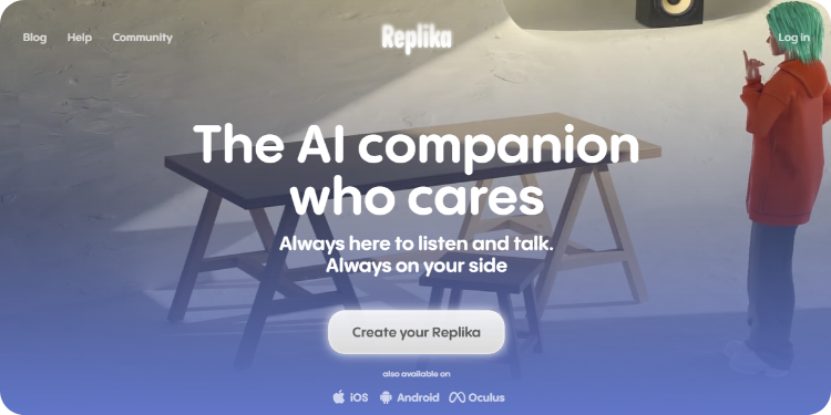 Replika - Top AI tools for Mental Health - Lara Translate