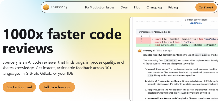 Sourcery - Top AI tools for developers - Lara Translate
