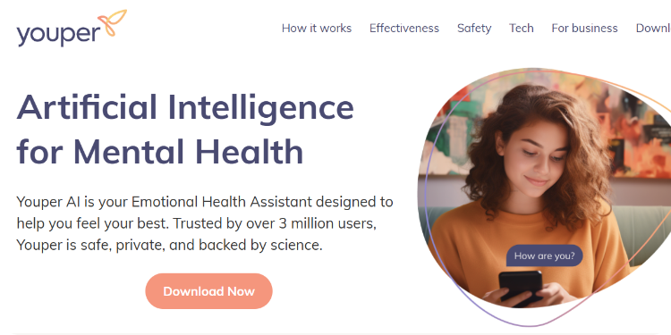 Youper - Top AI tools for Mental Health - Lara Translate