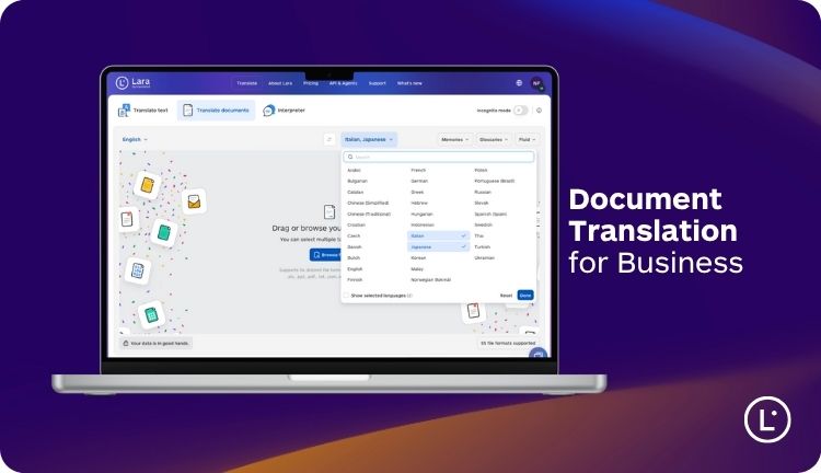 Document Translation for Business - Lara Translate