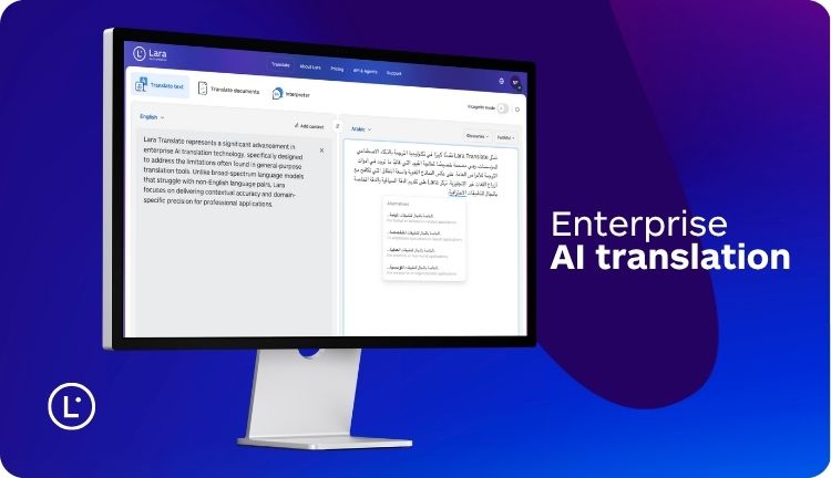 Enterprise AI translation software - Lara Translate
