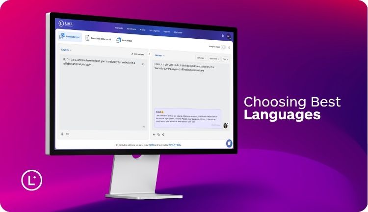 Choosing Language - Best languages for website translation - Lara Translate