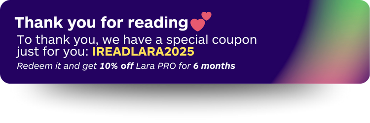 Redeem Coupon IREADLARA2025