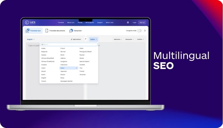 Multilingual SEO - Best SEO Tools 2025 - Lara Translate