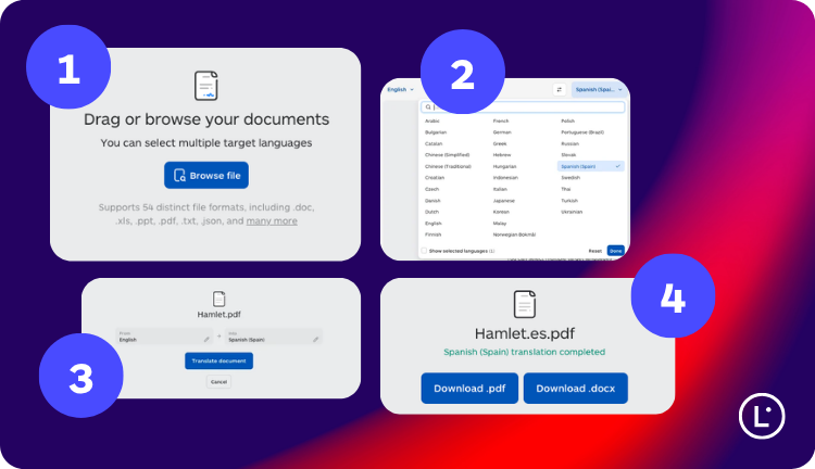 Step by Step guide - translate a document from English to Spanish - Lara Translate