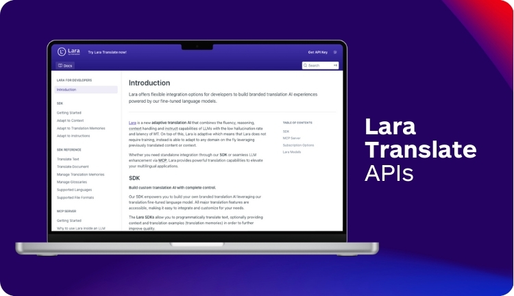 Translation APIs - Lara Translate