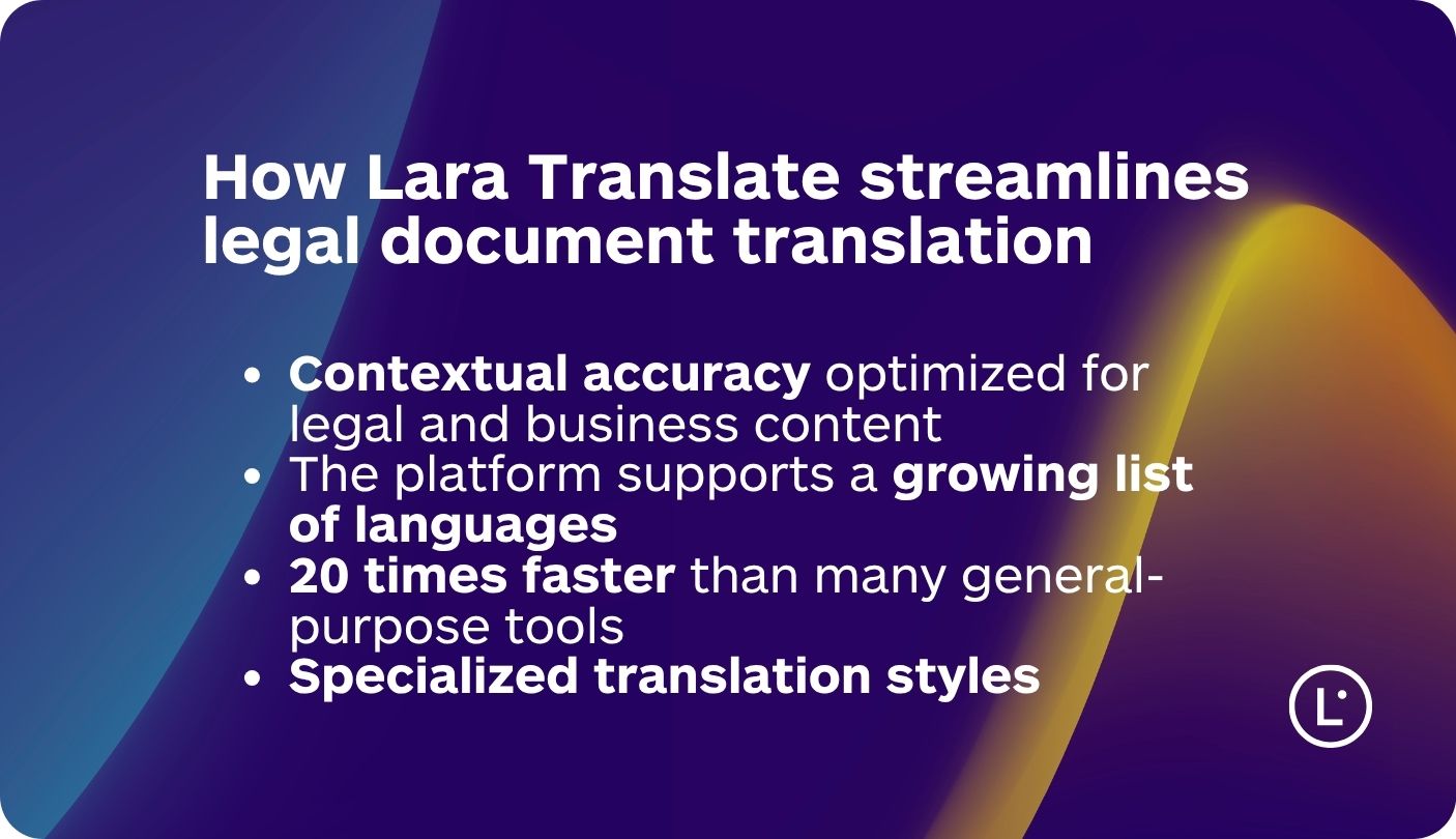 Legal document translation - Lara Translate