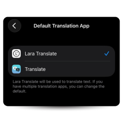 lara translate december 2025 updates - default translation App iOS