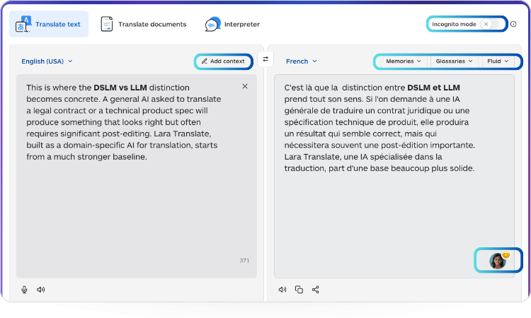domain-specific language model for business - Lara Translate