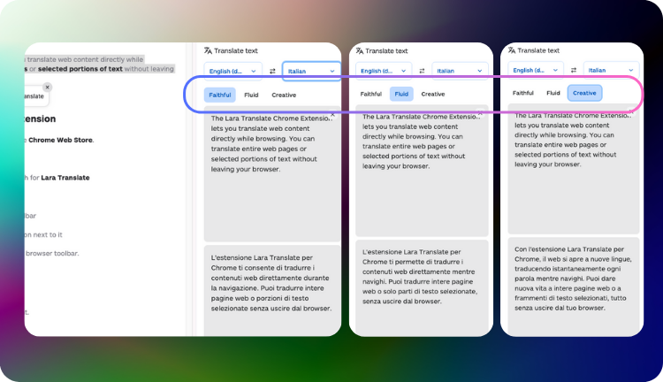 Translate Web Pages Fast - Lara Translate Browser Extension