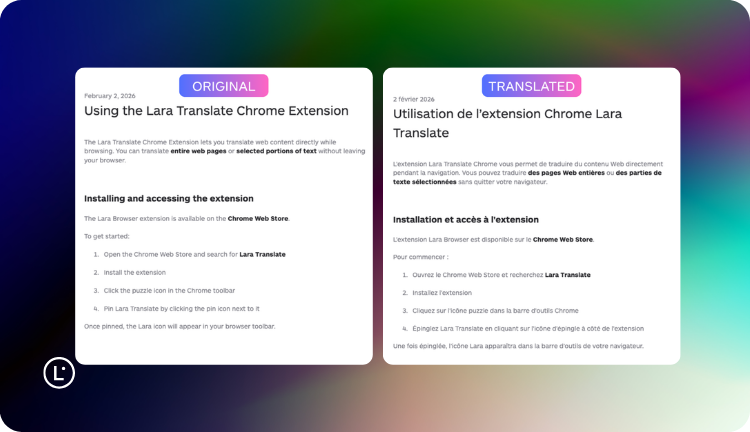 Translate Web Pages Fast - Lara Translate Browser Extension