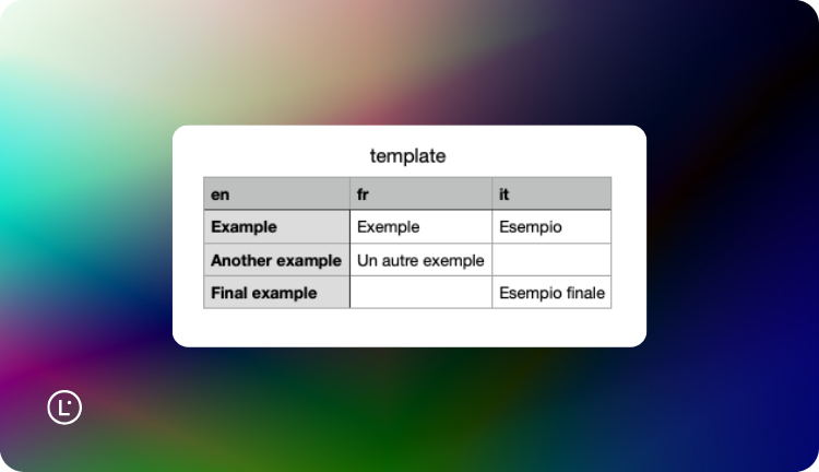 Translation Glossary - Template - Lara Translate