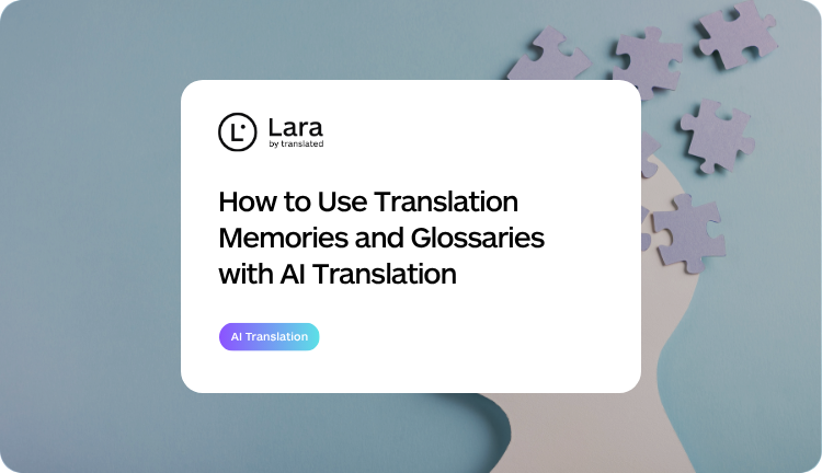 Translation Memories & Glossaries with AI Translation, Lara Translate