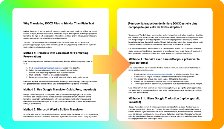 how to translate a word document online - Lara Translate
