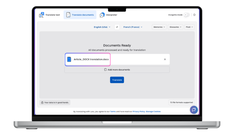 how to translate a word document online - Lara Translate