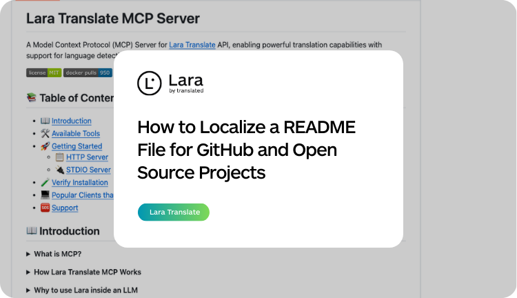 localize readme file github - Lara Translate