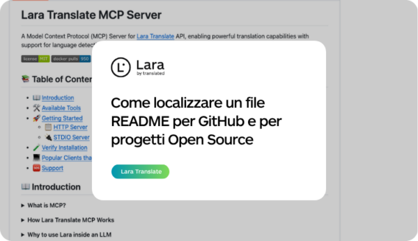 Come localizzare un file README online con Lara Translate