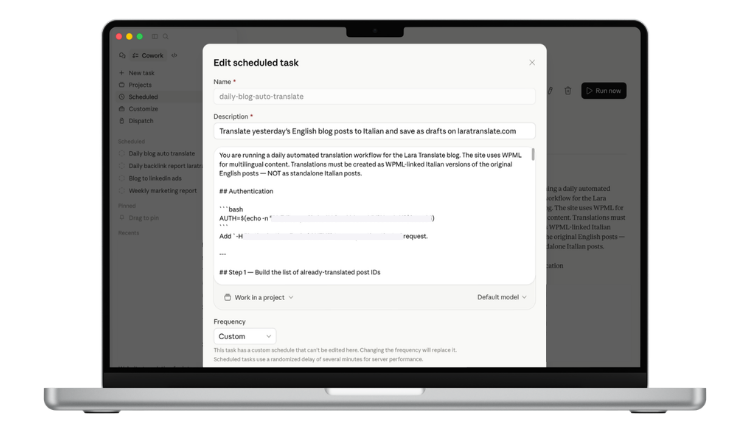 Lara Translate MCP use case WordPress