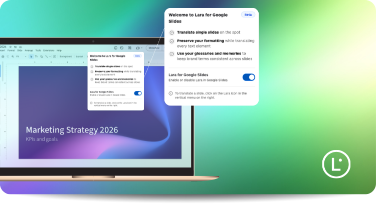 The Lara Translate Chrome Extension Google Slides Integration