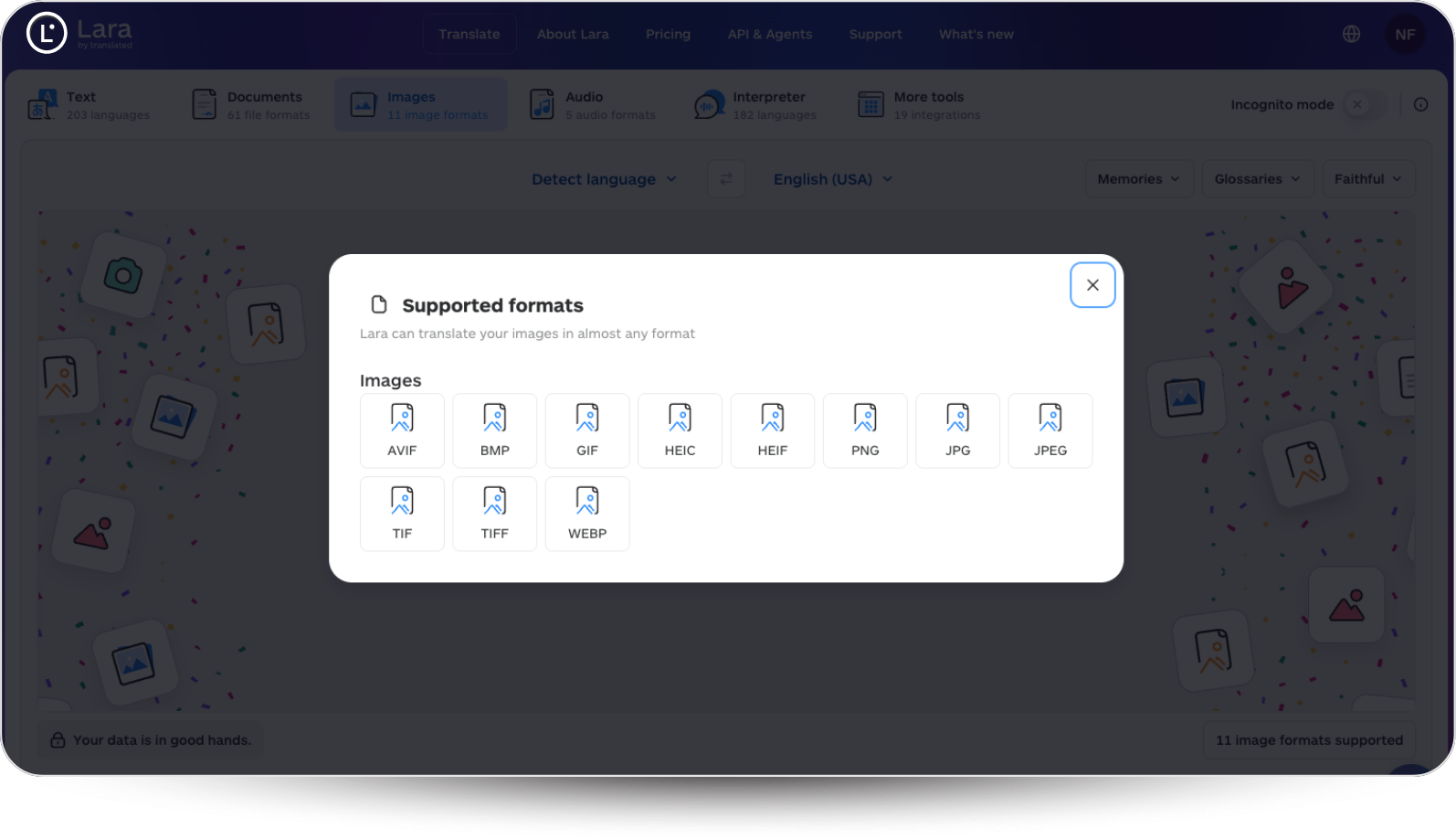 translate text in images with Lara Translate