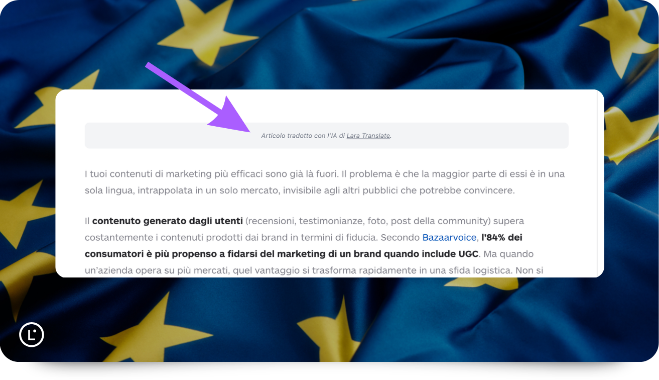 EU AI Act Article 50 and AI Translation with Lara Translate