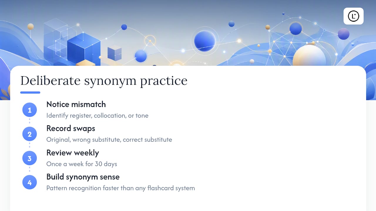 Why synonym sense is a skill worth building deliberately — overview diagram