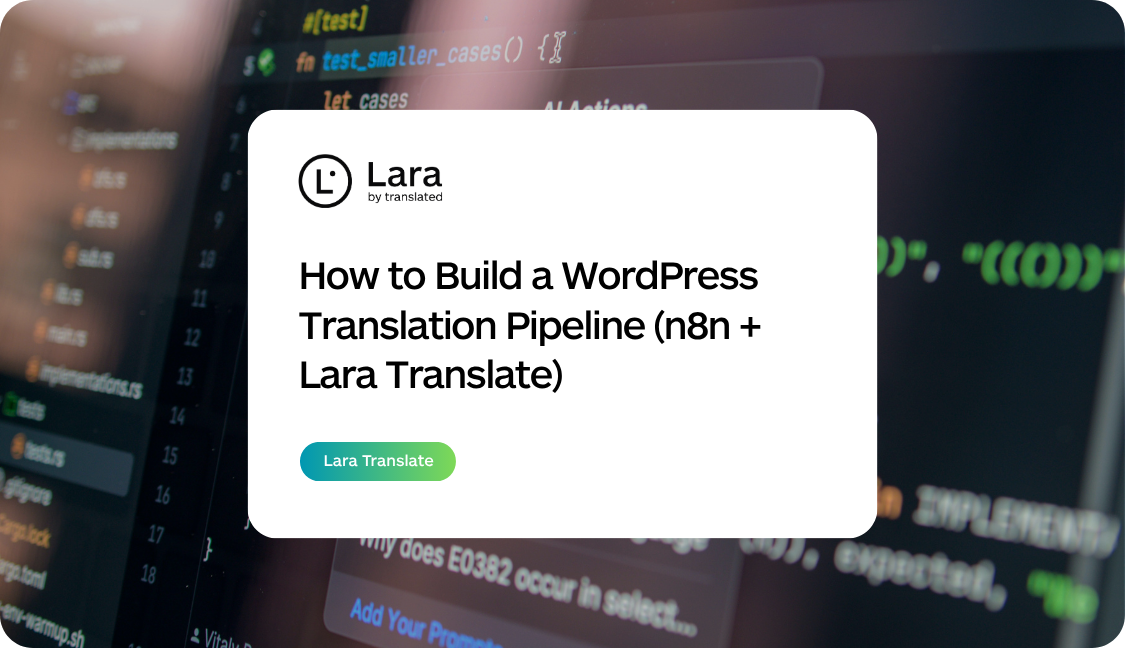 WordPress Translation with n8n and Lara Translate